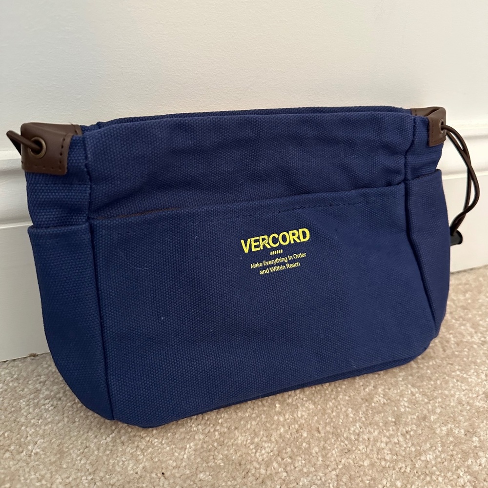 Vercord Canvas Handbag Organizer, Sturdy Purse Insert, Navy Blue
